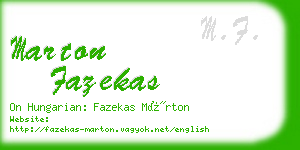 marton fazekas business card